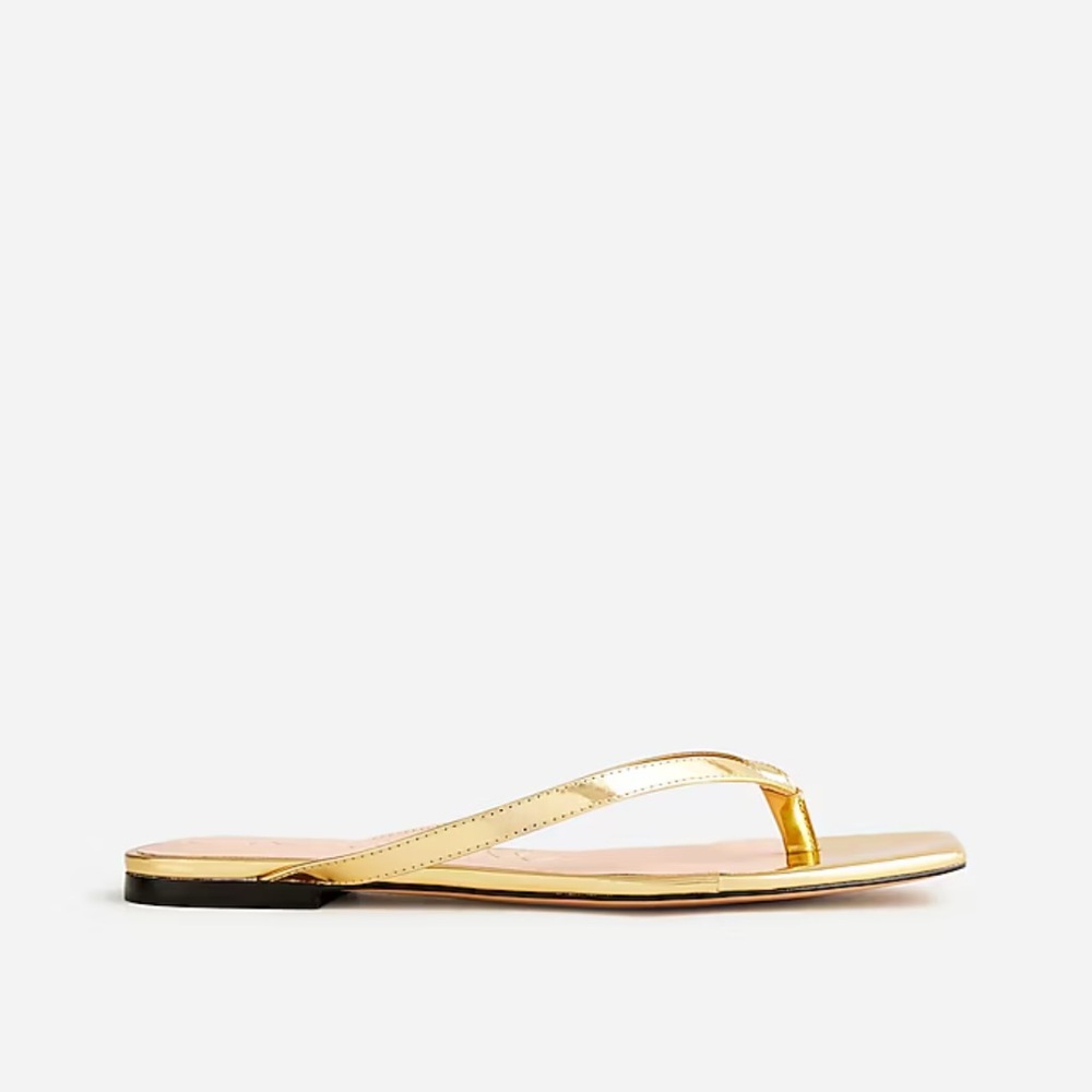 NWT JCREW Capri thong sandals in metallic leather